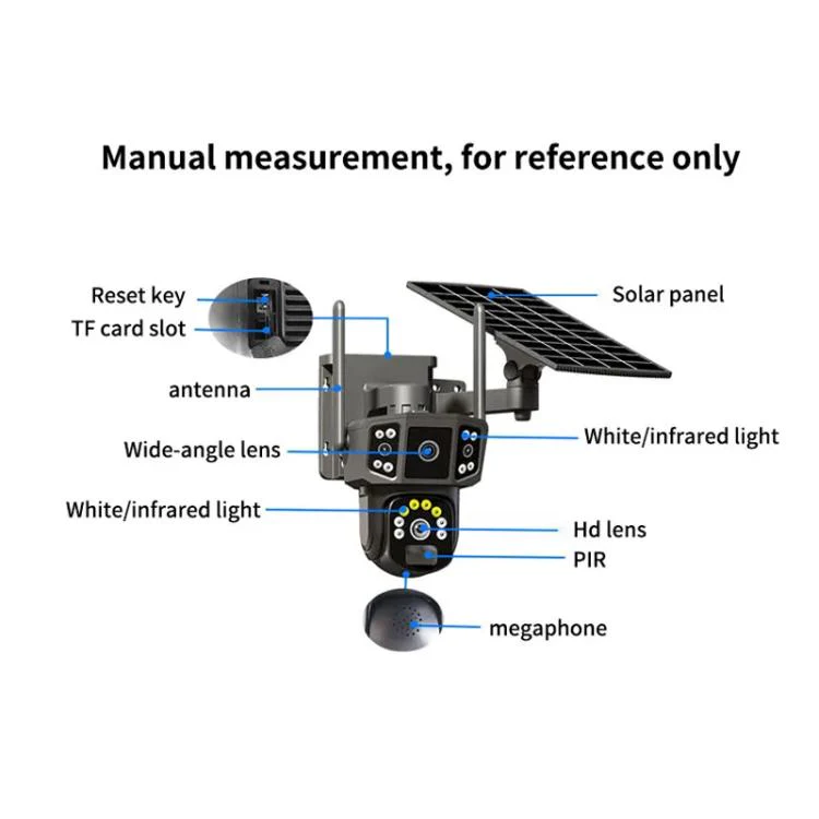 V380 Pro 3MP Panoramic Dual Lens Wireless WiFi Solar Powered Surveillance Camera(Black) - Image 13