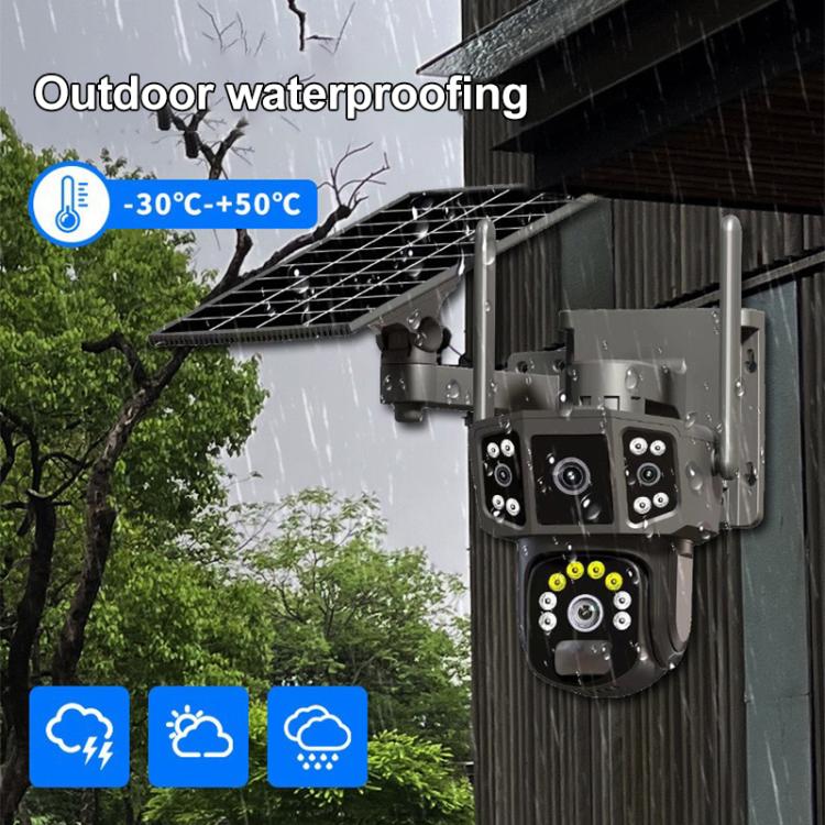 V380 Pro 3MP Panoramic Dual Lens Wireless WiFi Solar Powered Surveillance Camera(Black) - Image 8