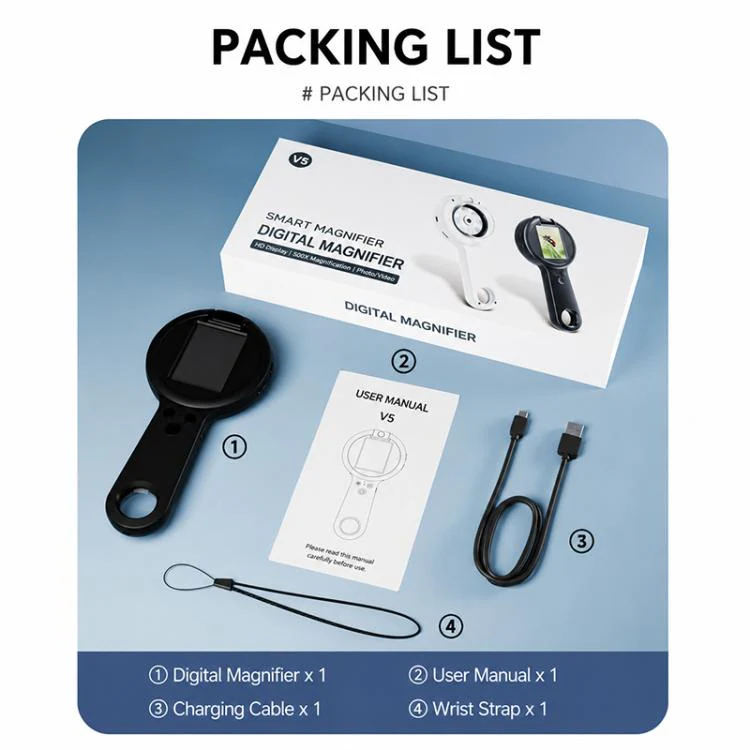 V5 500X 2.4-inch IPS Screen Handheld Smart Magnifier(White) - Image 15