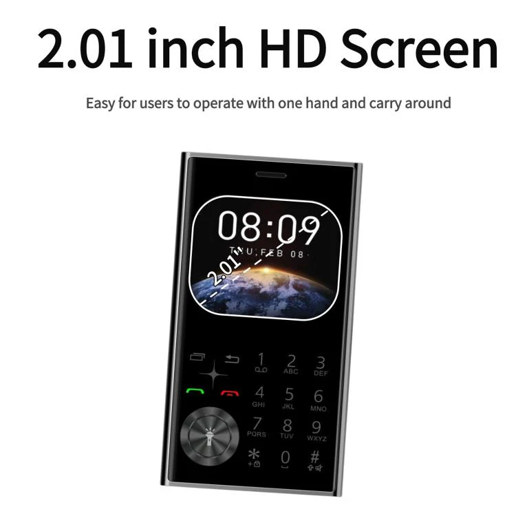 V8 Card Mobile Phone, 2.01 inch, MTK6261D, Support Bluetooth, FM, Torch, GSM, Dual SIM (Gold) - Image 3