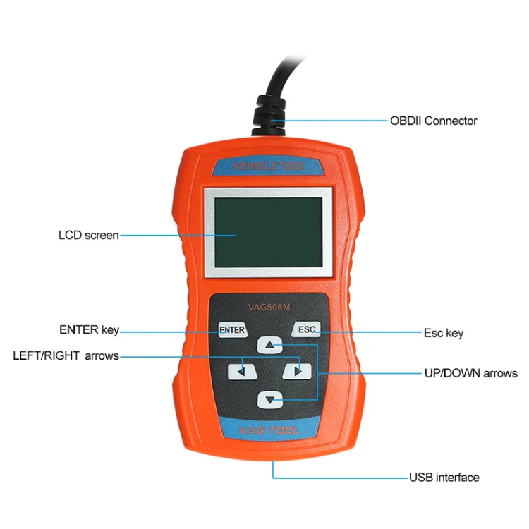 VAG506M Car Mini Code Reader OBD2 Fault Detector Diagnostic Tool, Nordic Version - Image 4