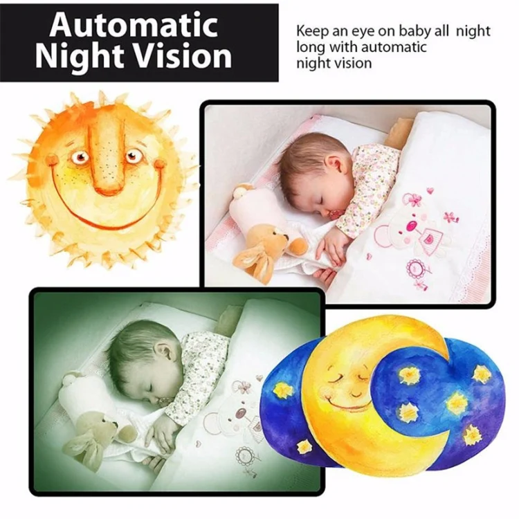 VB601 2.0 inch LCD Screen Hassle-Free Portable Baby Monitor, Support Two Way Talk Back, Night Vision(AU Plug) - Image 9