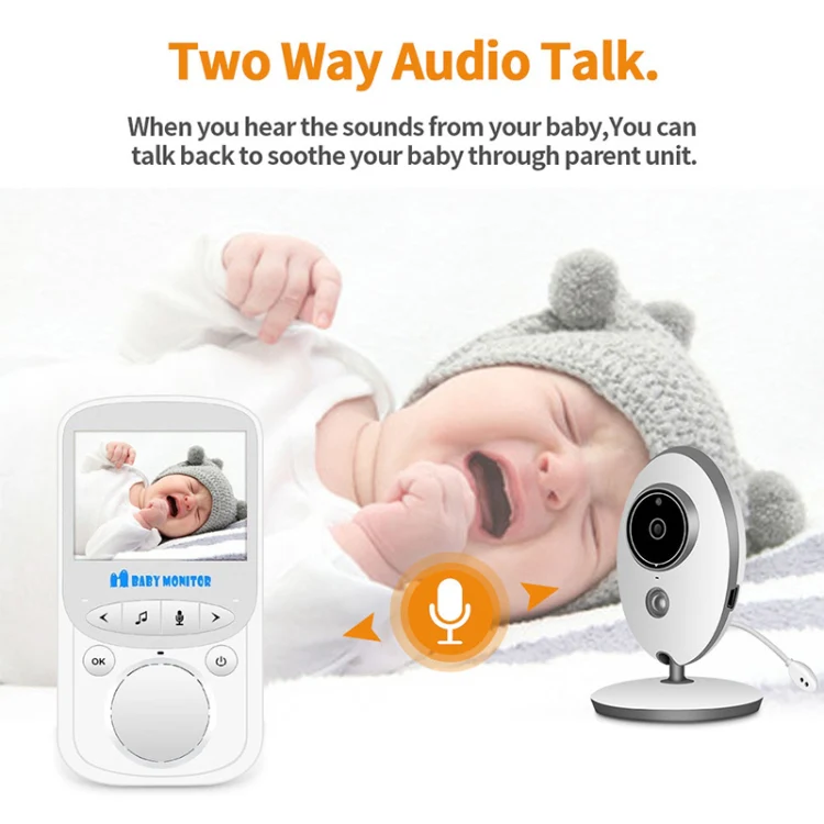 VB605 2.4 inch LCD 2.4GHz Wireless Surveillance Camera Baby Monitor, Support Two Way Talk Back, Night Vision(White) - Image 7