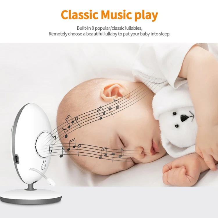 VB605 2.4 inch LCD 2.4GHz Wireless Surveillance Camera Baby Monitor, Support Two Way Talk Back, Night Vision(White) - Image 8