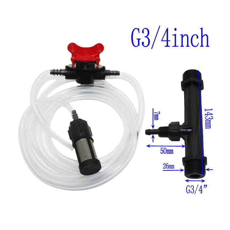Venturi Fertilizer Applicator G3/4 Fertilizer and Filter Straw Kit with Six-point Connector - Image 2