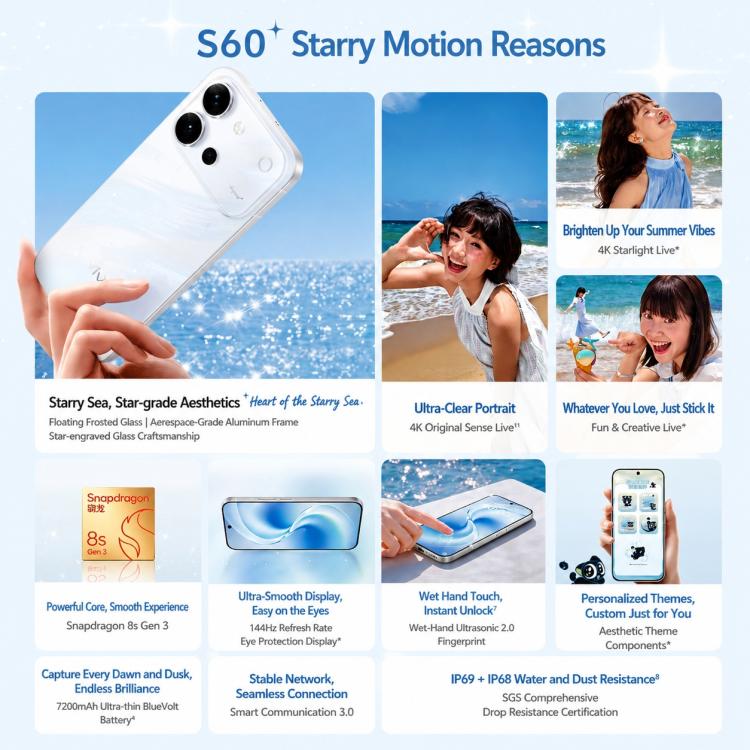 vivo S60, 12GB+512GB, 6.59 inch Android 16 OriginOS 6 Snapdragon 8s Gen 3 Octa Core, OTG, NFC, Network: 5G, Support Google Play (White) - Image 5