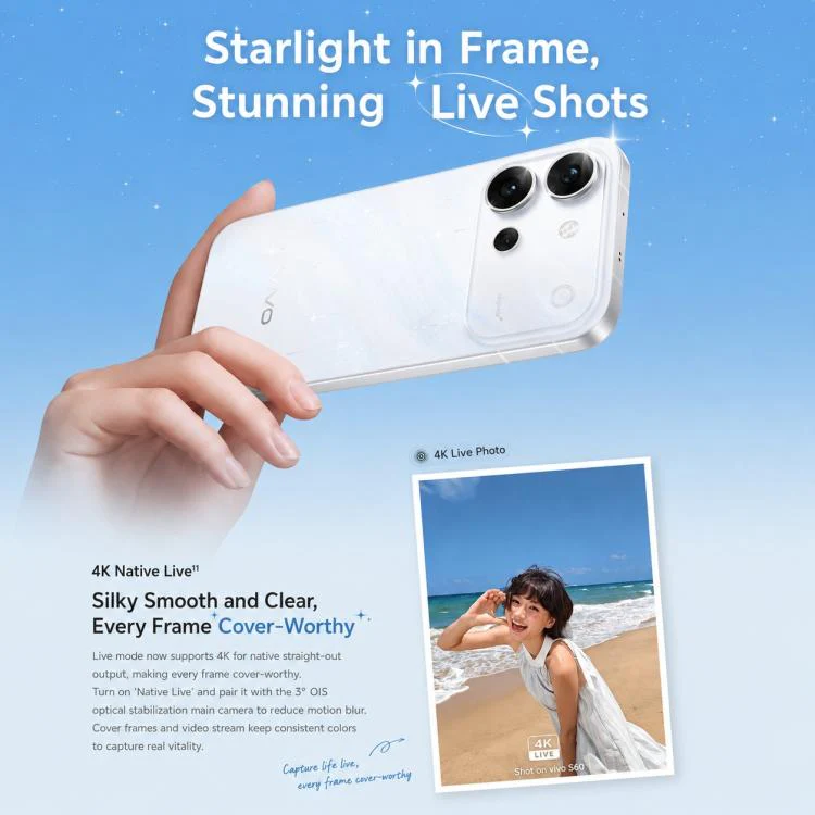 vivo S60, 12GB+512GB, 6.59 inch Android 16 OriginOS 6 Snapdragon 8s Gen 3 Octa Core, OTG, NFC, Network: 5G, Support Google Play (White) - Image 7