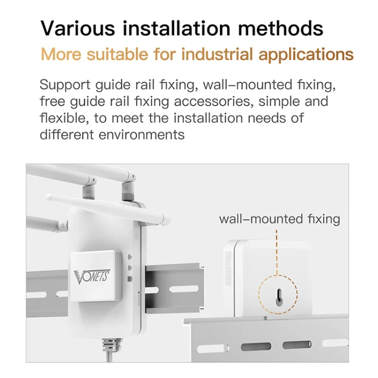 VONETS VAR1200-H 1200Mbps Wireless Bridge External Antenna Dual-Band WiFi Repeater, With 4 Antennas + DC Adapter Set - Image 6
