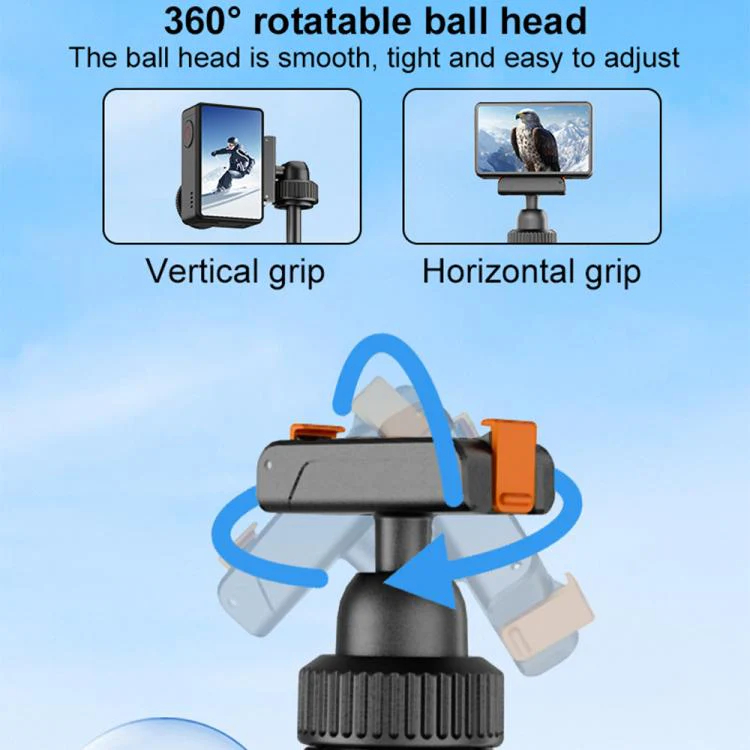 VT-09 Magnetic Handheld Selfie Stick Mini Desktop Telescopic Tripod for DJI Action 6 / 5 Pro / 4 / 3 (Black) - Image 8