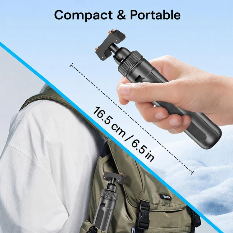 VT-10 Magnetic Tabletop Tripod Telescopic BallHead Selfie Stick for DJI, Insta360, GoPro and Other Action Cameras (Black) - Image 11