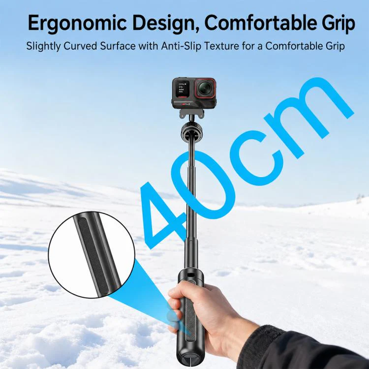 VT-10 Magnetic Tabletop Tripod Telescopic BallHead Selfie Stick for DJI, Insta360, GoPro and Other Action Cameras (Black) - Image 6