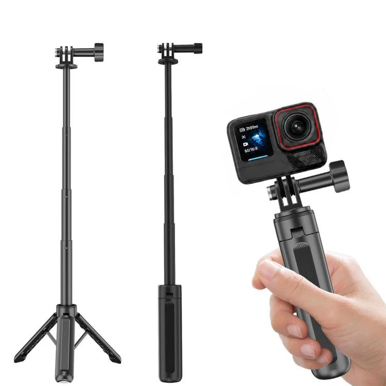 VT-13 Mini Tripod Handheld Selfie Stick for DJI, Insta360, GoPro and Other Action Cameras (Black)