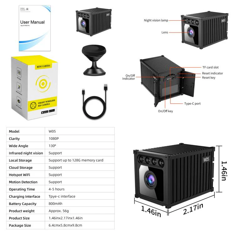 W05 1080P Smart HD Wireless Mini Camera(White) - Image 15