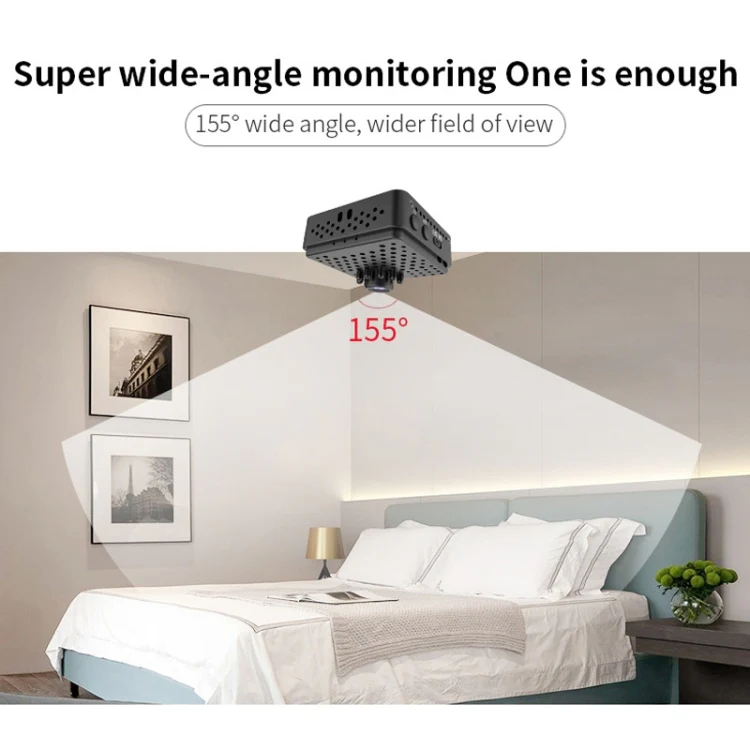 W18 1080P HD WiFi Smart Mini Security Camera, Support 155 Degrees Wide Angle & Motion Detection & Infrared Night Vision & TF Card - Image 10