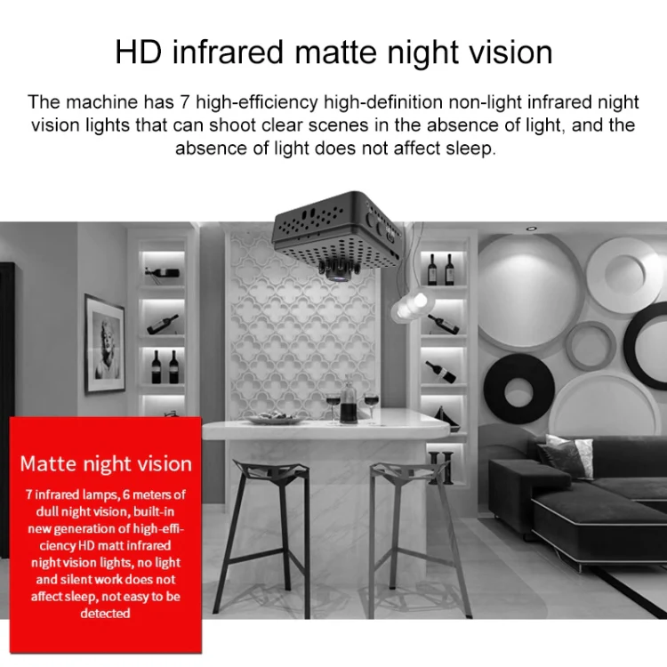 W18 1080P HD WiFi Smart Mini Security Camera, Support 155 Degrees Wide Angle & Motion Detection & Infrared Night Vision & TF Card - Image 11