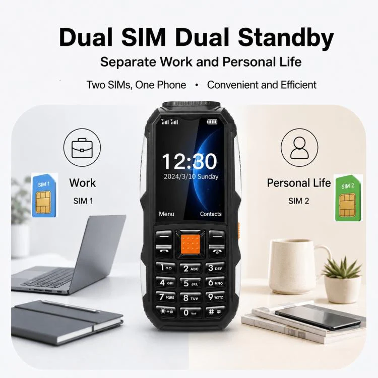 W2022 Rugged Phone, 1.77 inch, SC6531DA, Network: 2G, Dual SIM, BT, Torch(Orange) - Image 10
