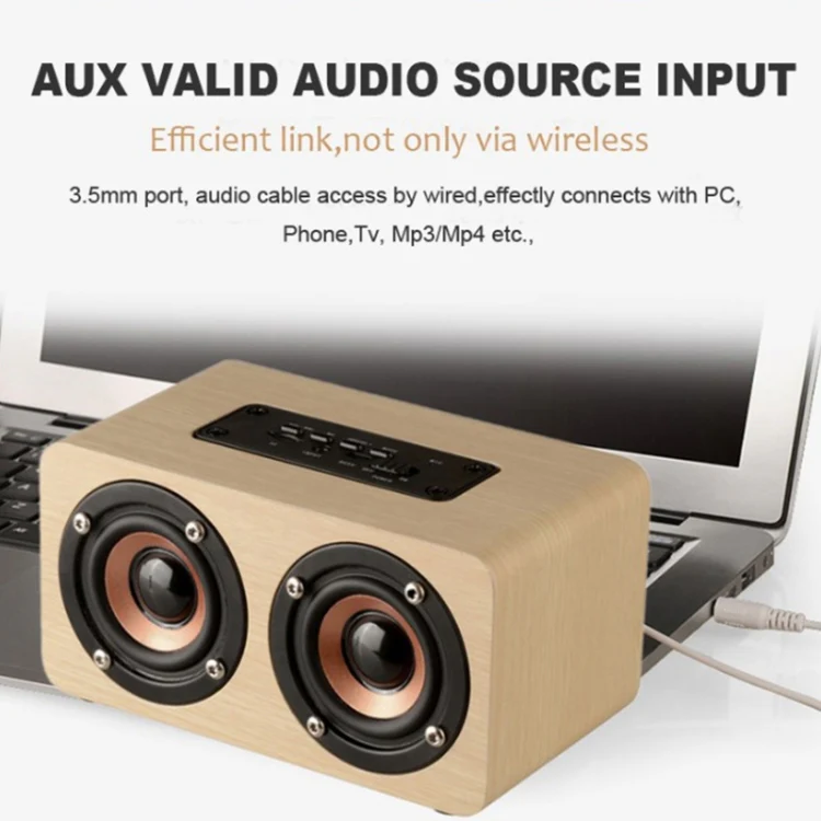 W5+ Wooden Wireless Bluetooth Speaker(Mahogany) - Image 3