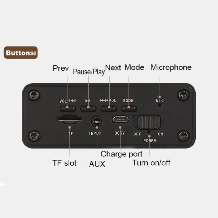 W5+ Wooden Wireless Bluetooth Speaker(Mahogany) - Image 7