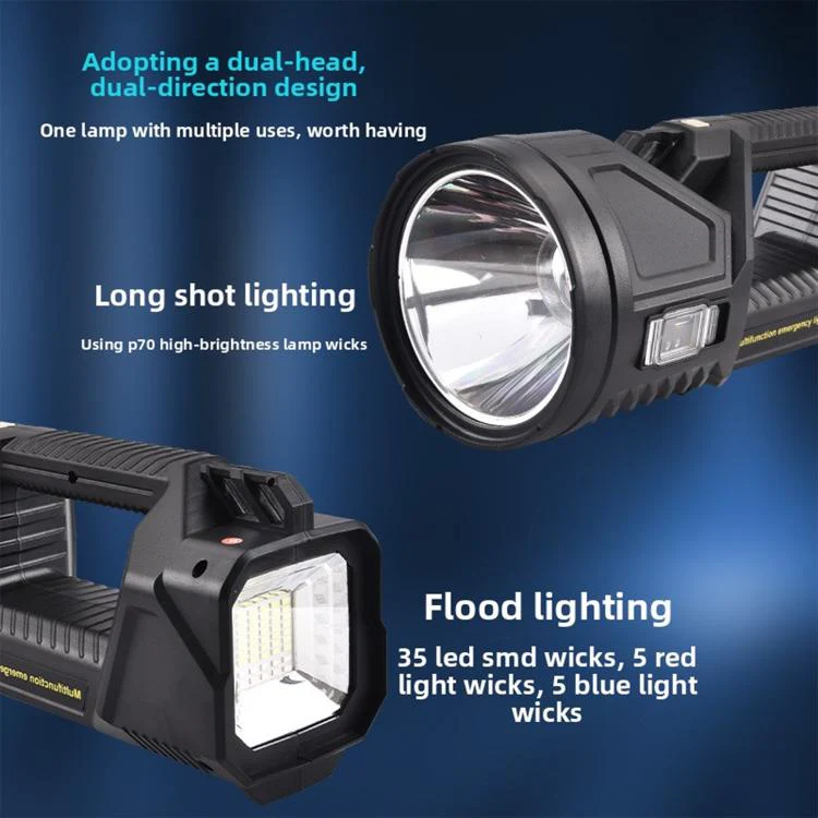 W5161 -1 (Large) P70 Outdoor Strong Light Exploration Multi-functional Lighting LED Flashlight - Image 3