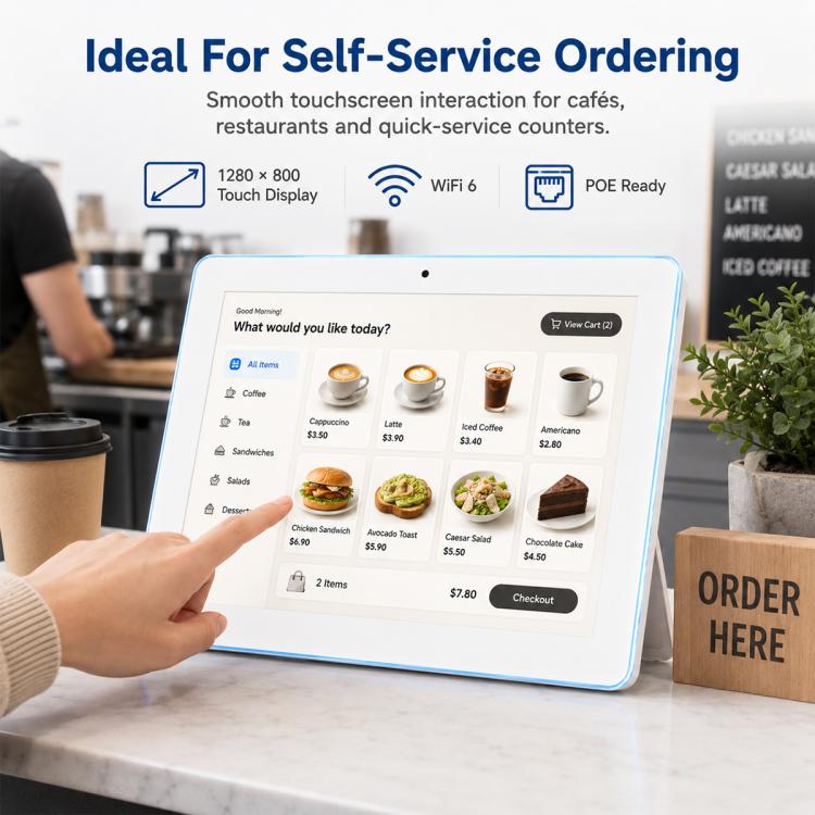 WA1059T 10.1 inch HD Touch Screen Digital Signage with Light, 4GB+32GB, Android 14 RK3576S Quad Core, Plug:US Plug(White) - Image 10