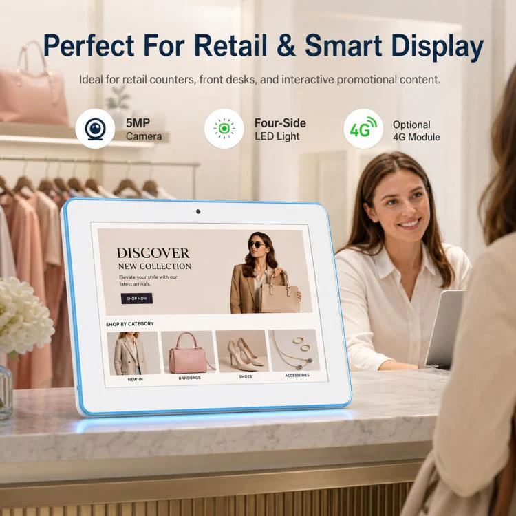 WA1059T 10.1 inch HD Touch Screen Digital Signage with Light, 4GB+32GB, Android 14 RK3576S Quad Core, Plug:US Plug(White) - Image 11