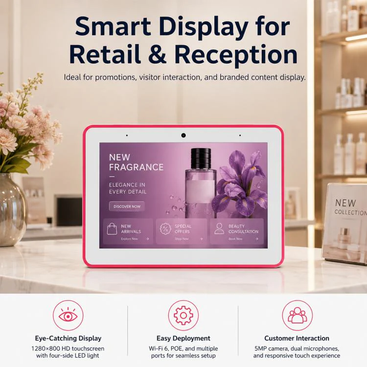 WA8058T 8 inch HD Touch Screen Digital Signage with Light, 2GB+16GB, Android 11 RK3568 Quad Core, Plug:EU Plug(White) - Image 10