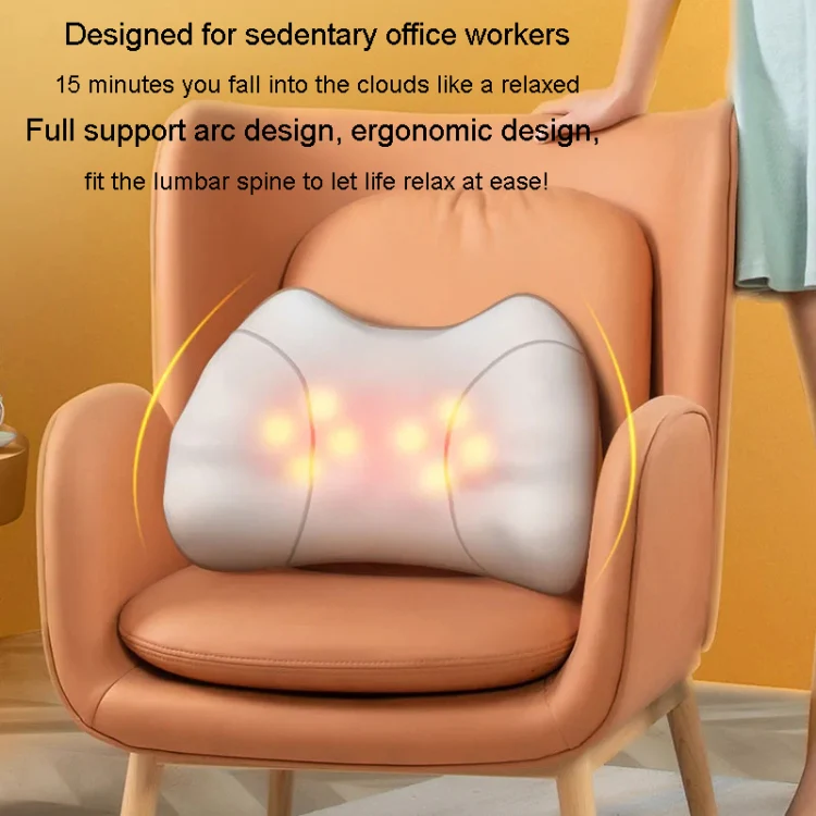 Waist And Back Massager Lumbar Vertebra Car Neck Massage Pillow, Specification: Charging Model Yellow - Image 10