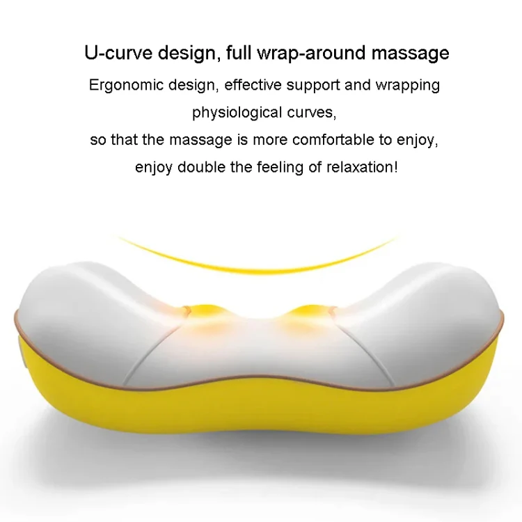 Waist And Back Massager Lumbar Vertebra Car Neck Massage Pillow, Specification: Charging Model Yellow - Image 2