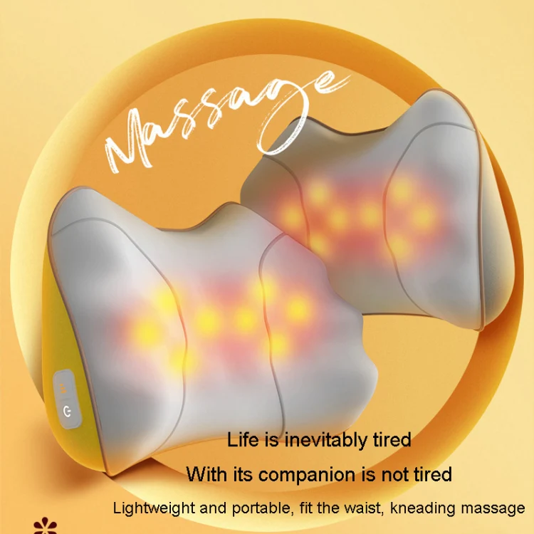 Waist And Back Massager Lumbar Vertebra Car Neck Massage Pillow, Specification: Wired Model Gray - Image 6