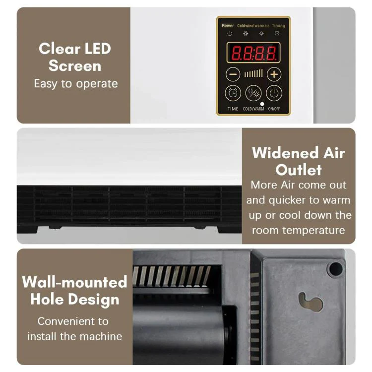 Wall Mounted Air Conditioner Fan Household Cooling & Heating Fan Electric Heater AU Plug - Image 7