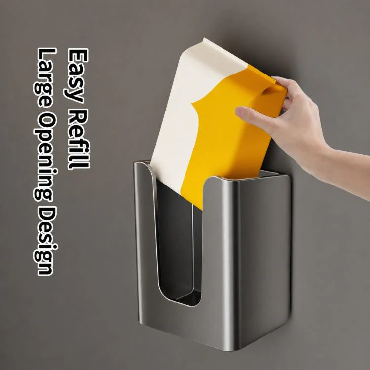 Wall Mounted Magnetic Tissue Holder No Drilling Carbon Steel Facial Tissue Box(Gun Metal) - Image 10
