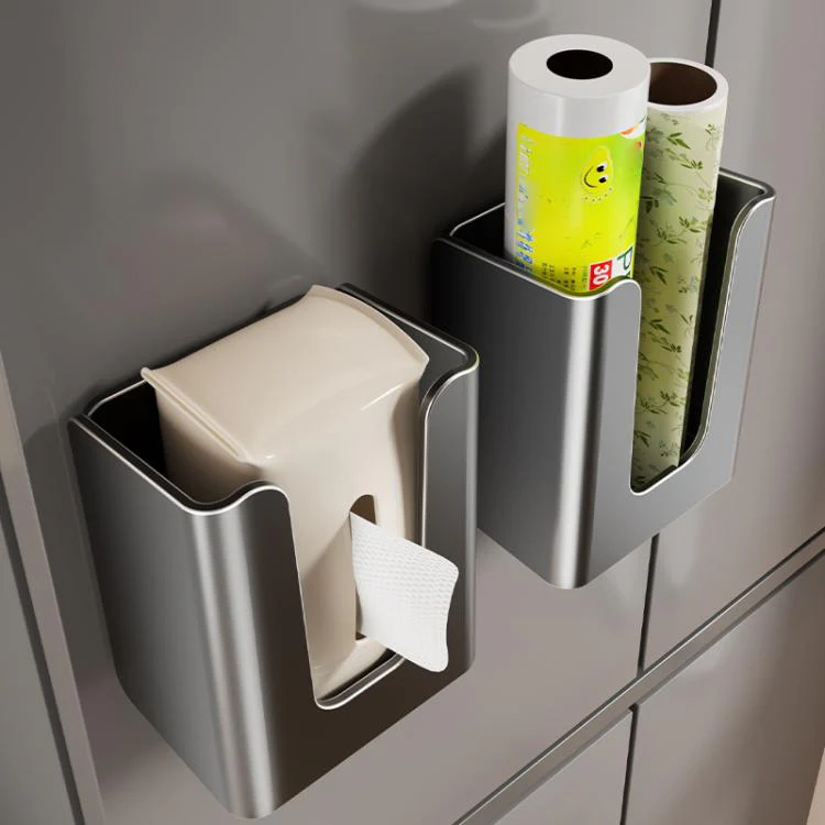 Wall Mounted Magnetic Tissue Holder No Drilling Carbon Steel Facial Tissue Box(Gun Metal) - Image 3
