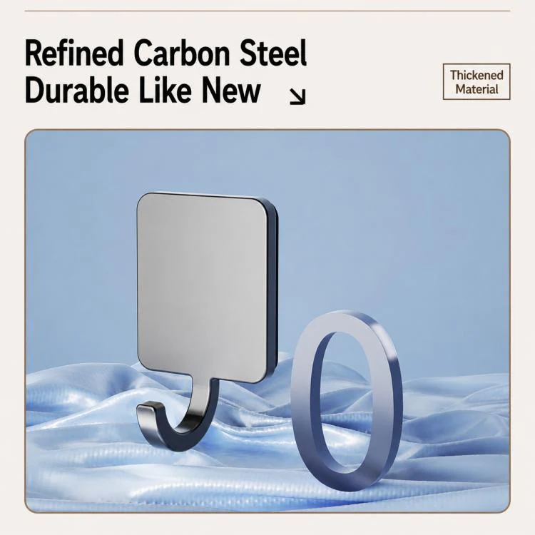 Wall Mounted No Drilling Magnetic Square Metal Hook, Type:Single Pack(Gray) - Image 8