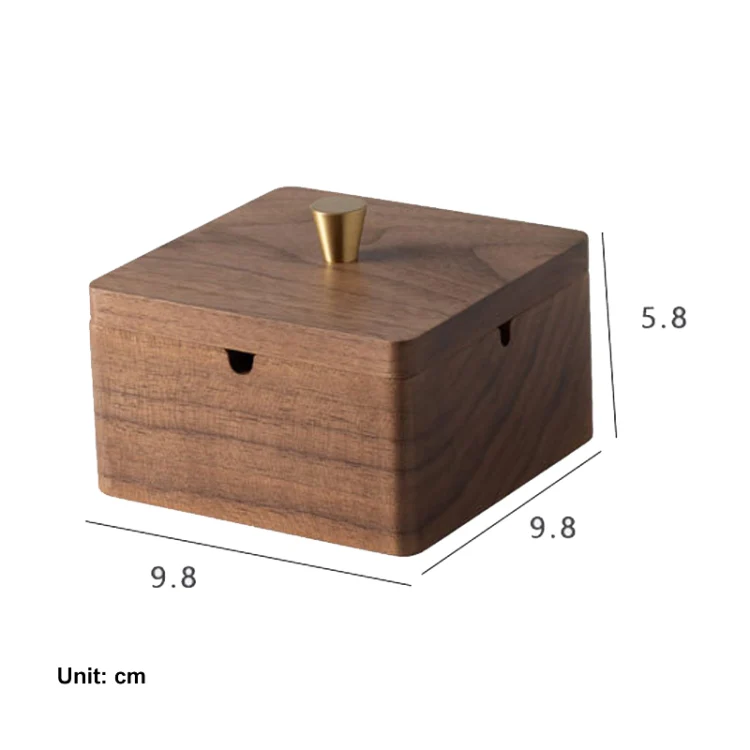 Walnut Ashtray Solid Wood With Lid Ashes Holder for Smokers - Image 7