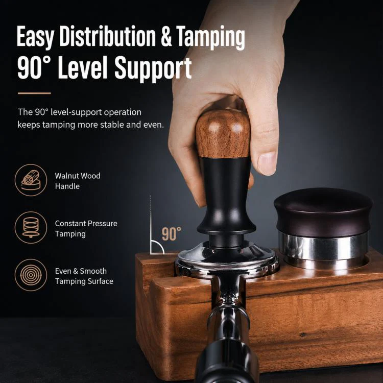 Walnut Wood Handle Coffee Constant Force Tamper(51mm Threaded Bottom) - Image 3