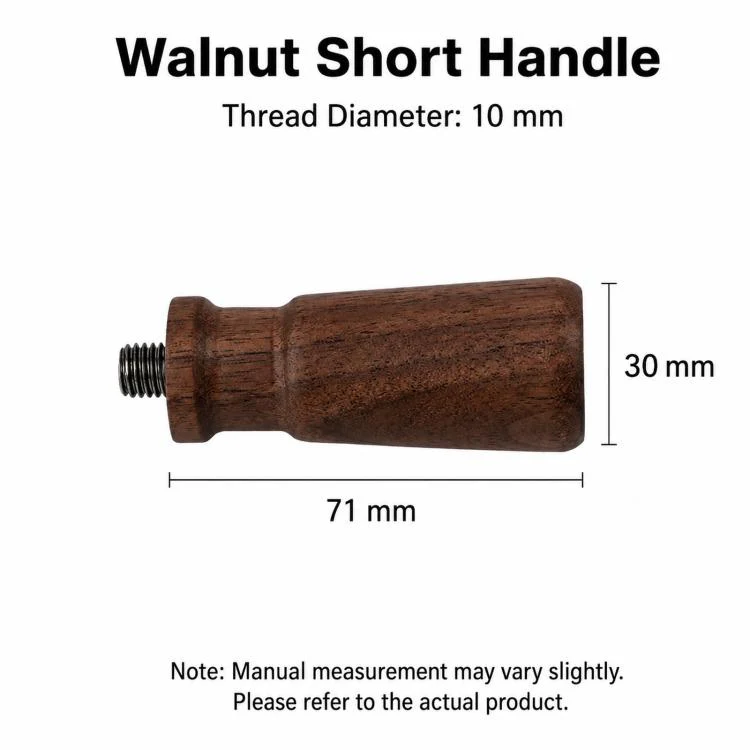 Walnut Wooden Handle Replacement Compatible with M10 Espresso Portafilters(71mm) - Image 7