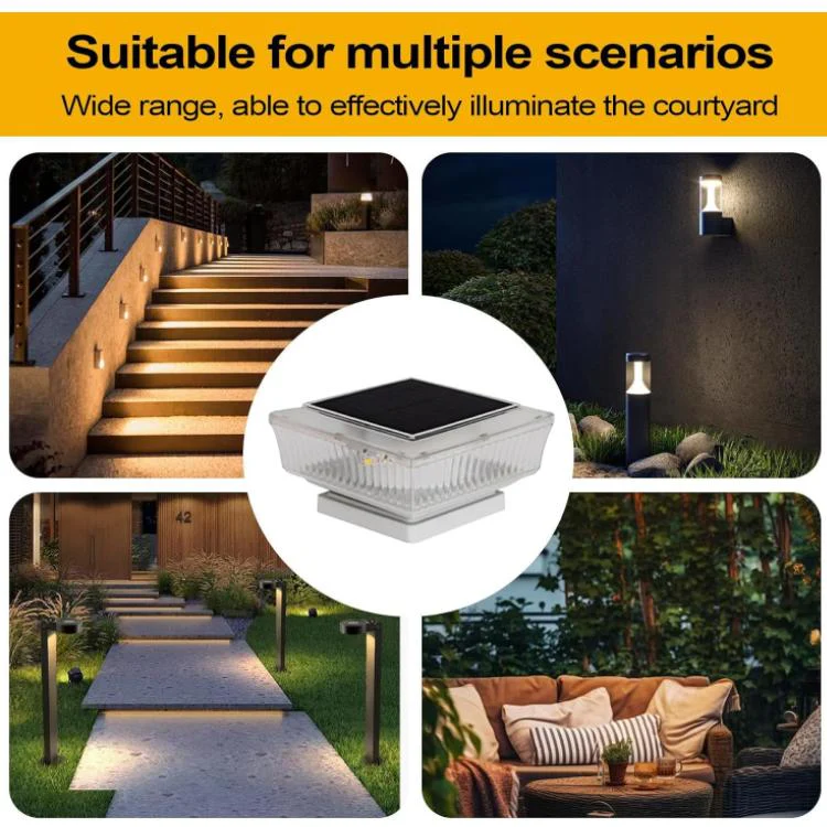 Waterproof Solar-Powered LED Pillar Light For Outdoor Courtyard Lighting(Mesh White Light) - Image 4
