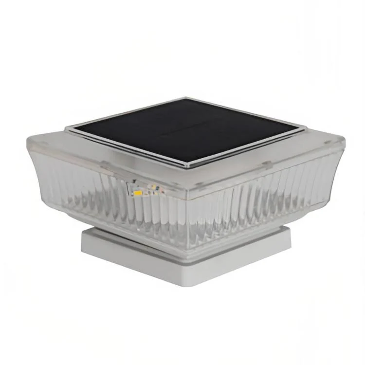 Waterproof Solar-Powered LED Pillar Light For Outdoor Courtyard Lighting(Striped Warm Light)