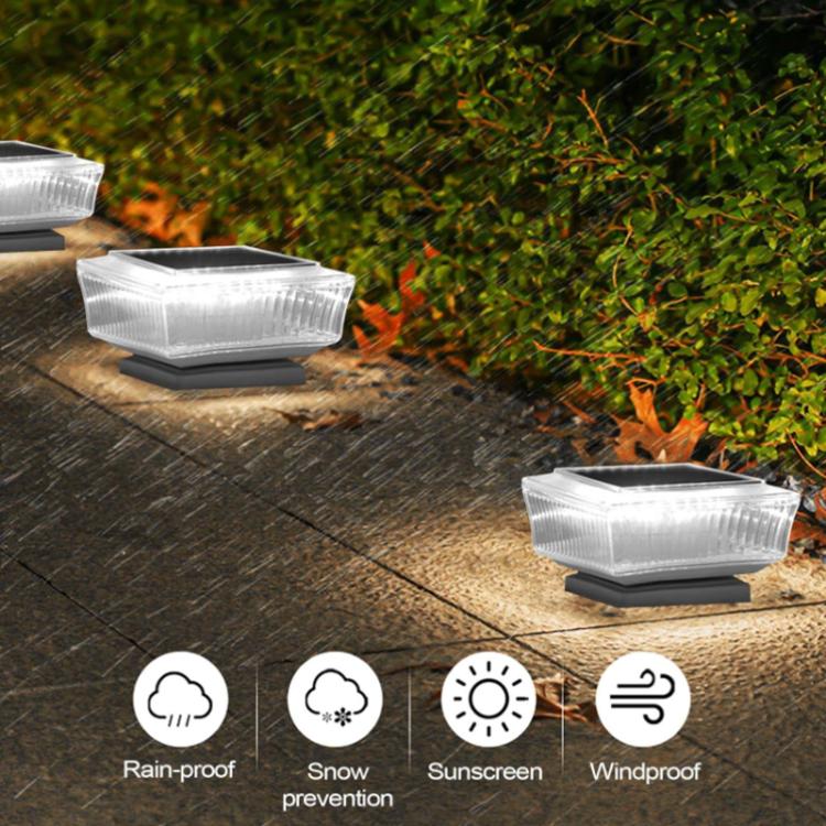 Waterproof Solar-Powered LED Pillar Light For Outdoor Courtyard Lighting(Striped Warm Light) - Image 5