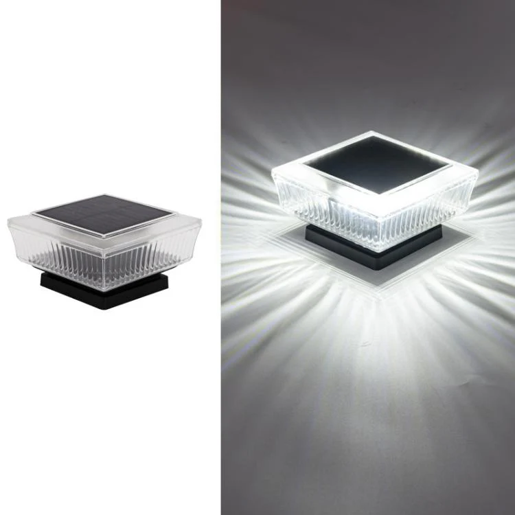 Waterproof Solar-Powered LED Pillar Light For Outdoor Courtyard Lighting(Striped White Light) - Image 2