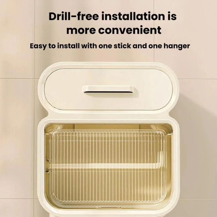 Waterproof Wall-Mounted Punch-Free Tissue Storage Rack For Bathroom & Washroom, Spec: Large Green Gold - Image 4
