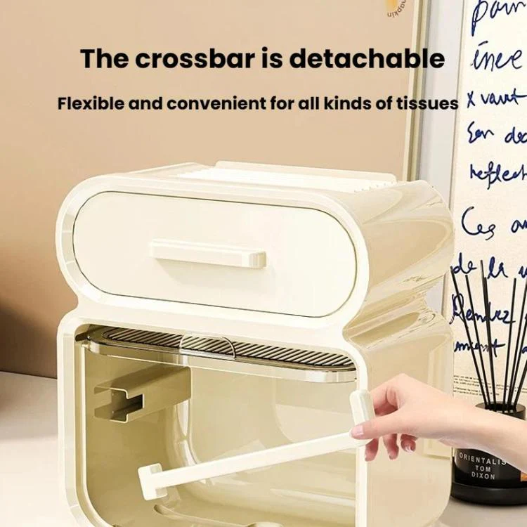 Waterproof Wall-Mounted Punch-Free Tissue Storage Rack For Bathroom & Washroom, Spec: Large White - Image 5