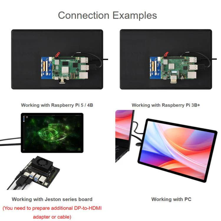 Waveshare 11EP-CAPLCD 11inch Capacitive Touch Display 1920×1200 Resolution, 10-Point Touch EU Plug - Image 4