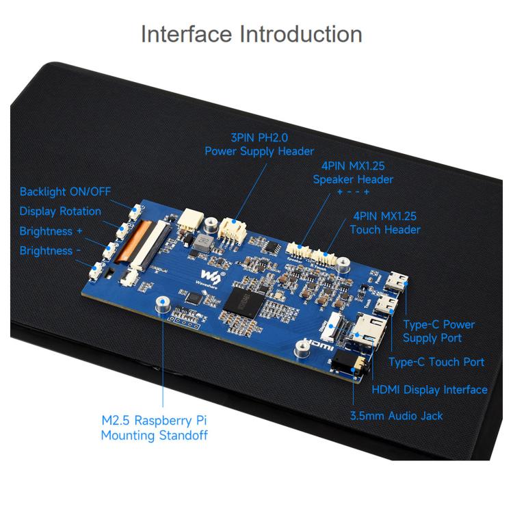 Waveshare 11EP-CAPLCD 11inch Capacitive Touch Display 1920×1200 Resolution, 10-Point Touch US Plug - Image 11