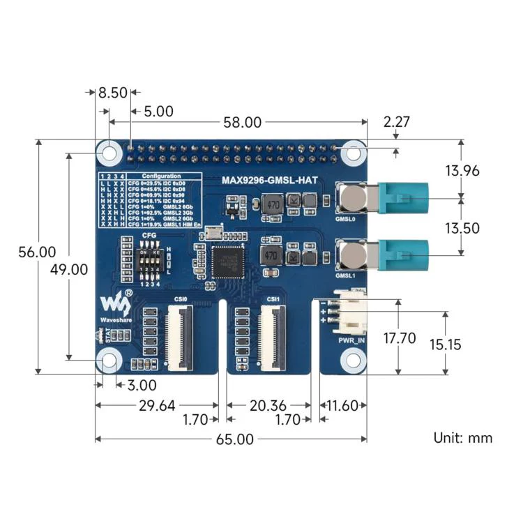 Waveshare 2-Ch GMSL Camera HAT With MAX9296A Deserializer Compatible With Raspberry Pi 5 And Jetson Orin NX/Nano - Image 7
