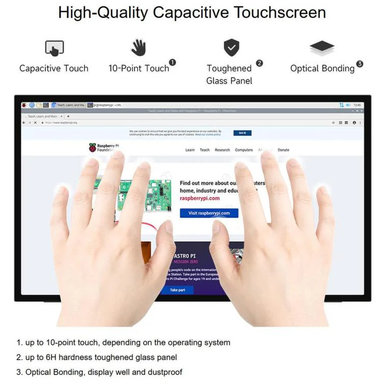 WAVESHARE 21.5inch IPS Touch Monitor With Foldable Stand, 1920 × 1080 Resolution, 144Hz Refresh Rate, 10-Point Capacitive Touch EU Plug - Image 14