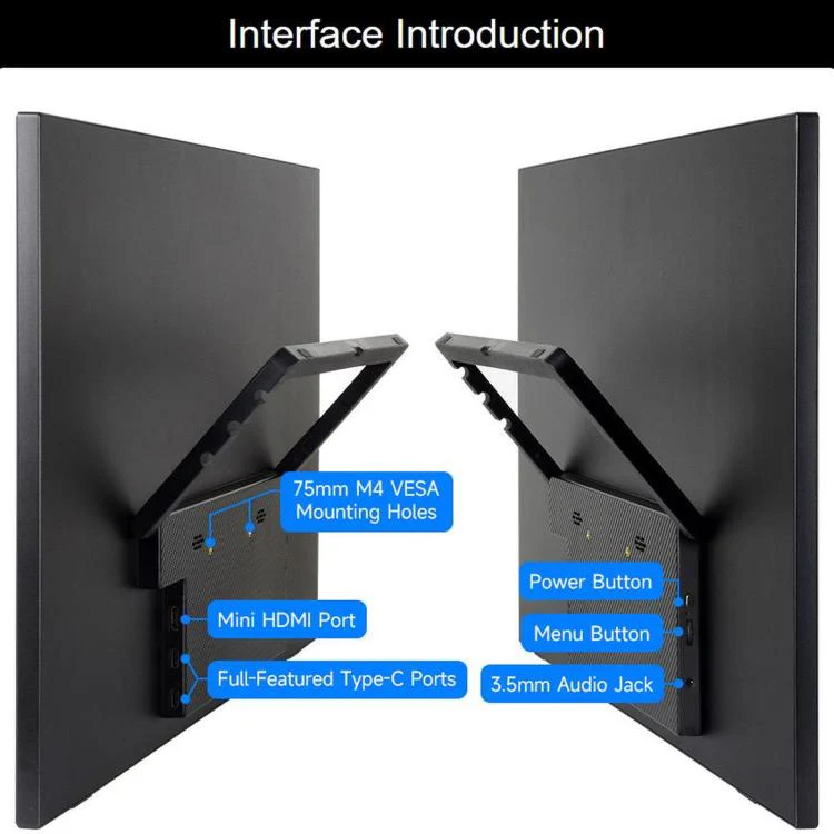 WAVESHARE 21.5inch IPS Touch Monitor With Foldable Stand, 1920 × 1080 Resolution, 144Hz Refresh Rate, 10-Point Capacitive Touch US Plug - Image 16