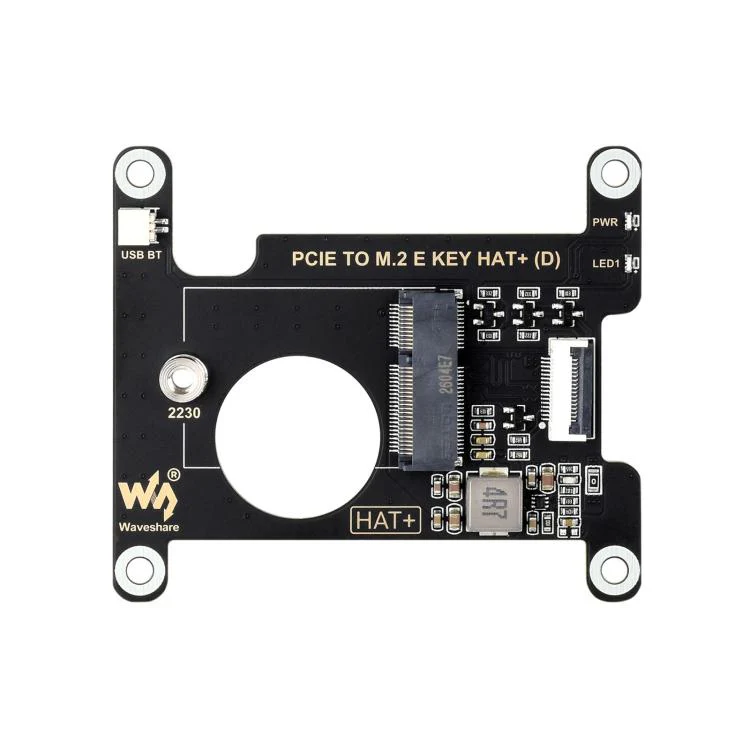 Waveshare 33828 PCIe To M.2 E KEY HAT For Raspberry Pi 5 Compatible With Various NGFF Wireless NIC Supports USB Bluetooth Connection