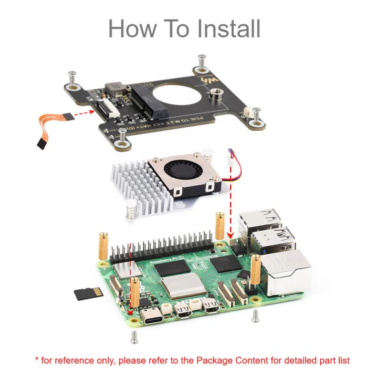 Waveshare 33828 PCIe To M.2 E KEY HAT For Raspberry Pi 5 Compatible With Various NGFF Wireless NIC Supports USB Bluetooth Connection - Image 6
