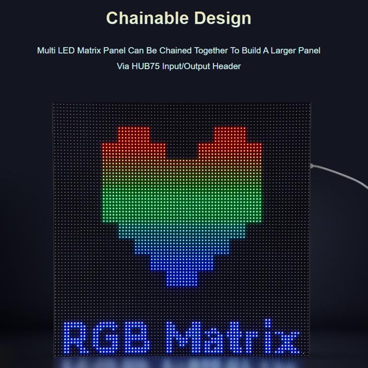 Waveshare 34431 RGB Full-color LED Matrix Panel, 4mm Pitch, 80×40 Pixels, Adjustable Brightness - Image 3